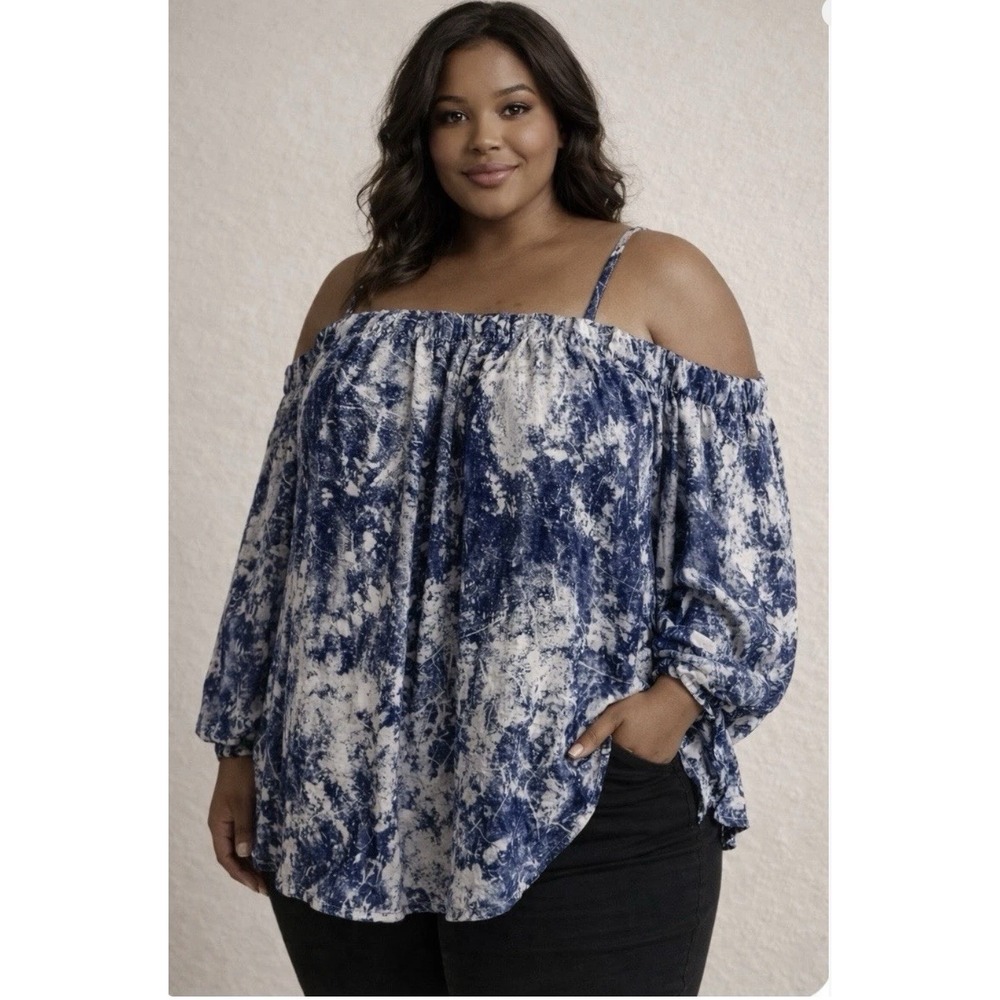 3X Love Stream Open Shoulder Long Sleeve Top (pre owned) #725*8